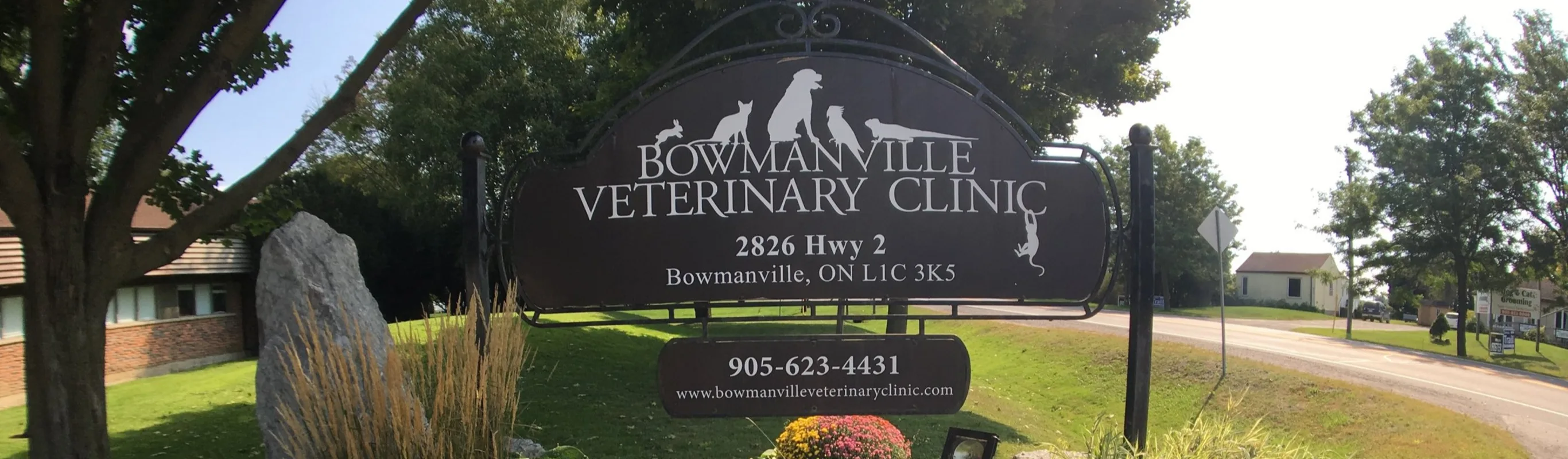 Bowmanville Veterinary Clinic sign